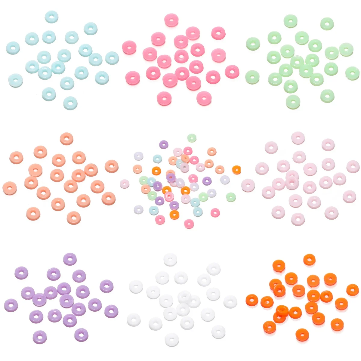 50-100pcs/lot 6mm Colorful Acrylic Spacer Beads For Jewelry Making DIY Bracelets Accessories