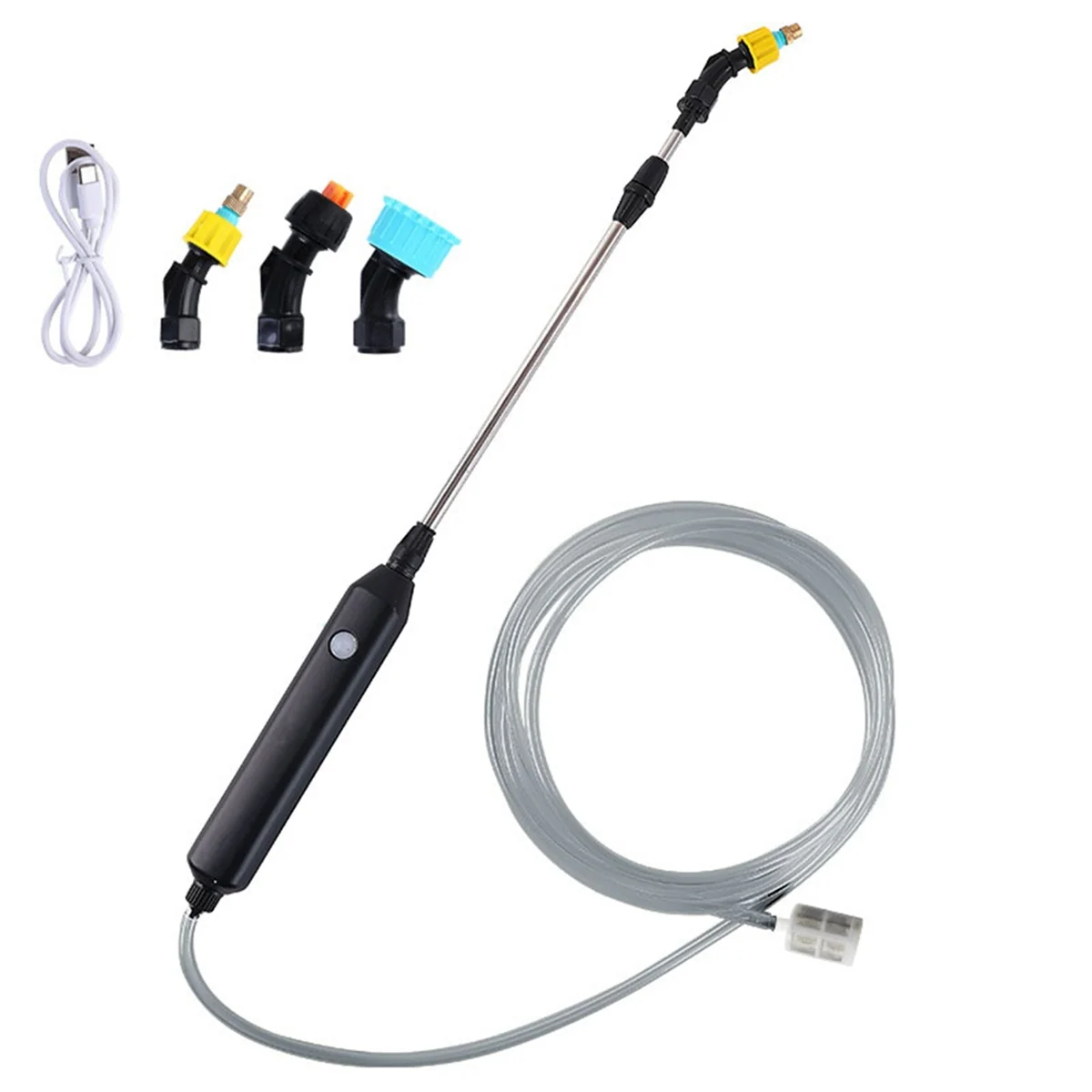 

Electric Garden Watering Spray with 5 Meters Hose USB Adjustable Lawn Sprayer Nozzle Sprinkler Weeds Plant Mister