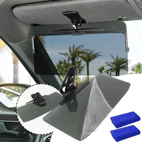 Car Sun Visor Extender With Polarized Anti-glare Auto Sunshade Extension Board Shield Blocker Car Interior Windshield Shade