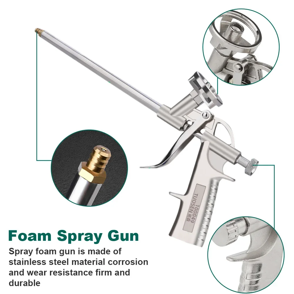 Foam Expanding Spray Gun All Metal Polyurethane Foam Sealant Foaming Jet Glue Gun Manual Sealant Caulking Tool House Renovation image 3