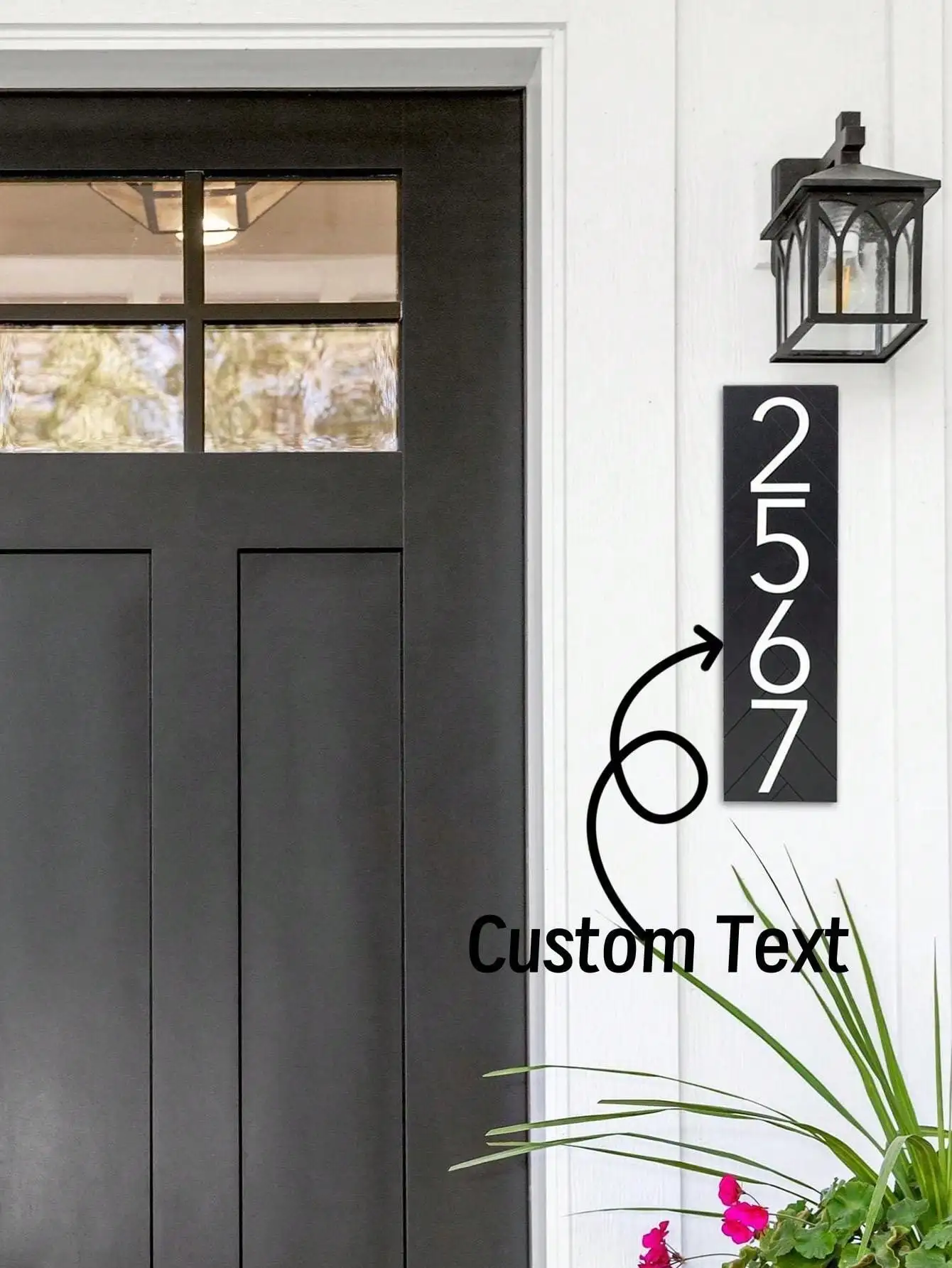 

Modern Metal Address Plaque for House | Mid Century Vertical Sign | Retro Home Decor