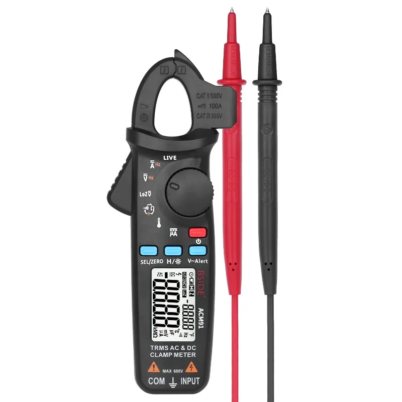 Digital Clamp Multimeter High Precision AC and DC Clamp Ammeter 100A Small Current Clamp Meter