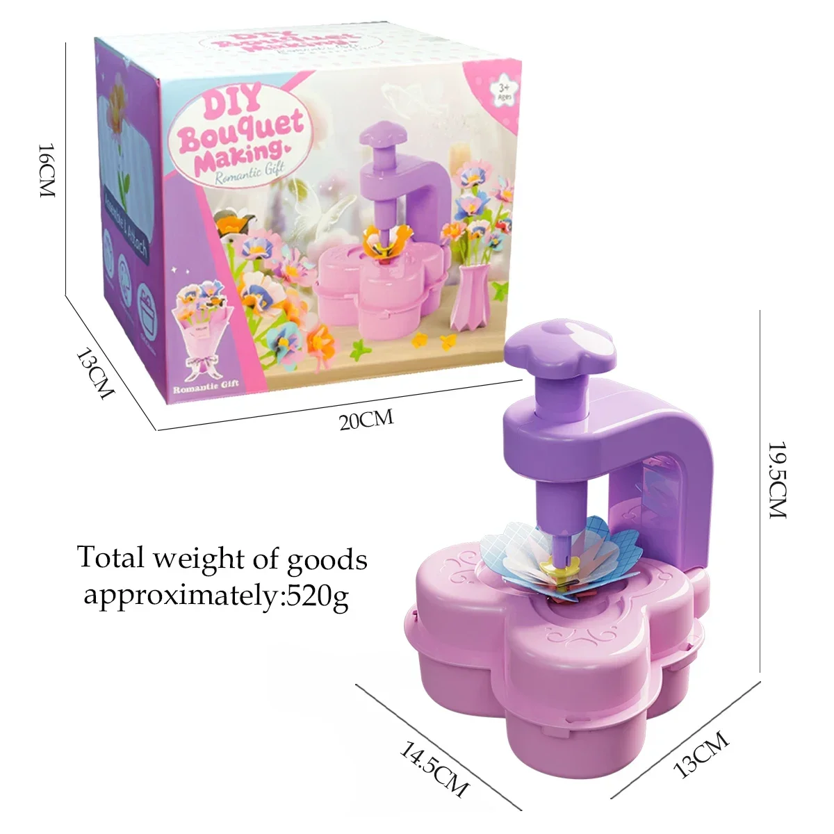 Fabric Flower Bouquets Toys DIY Craft Kits Toys for Kids Handmade Flowers Market Toy Girls Christmas Birthday Gift