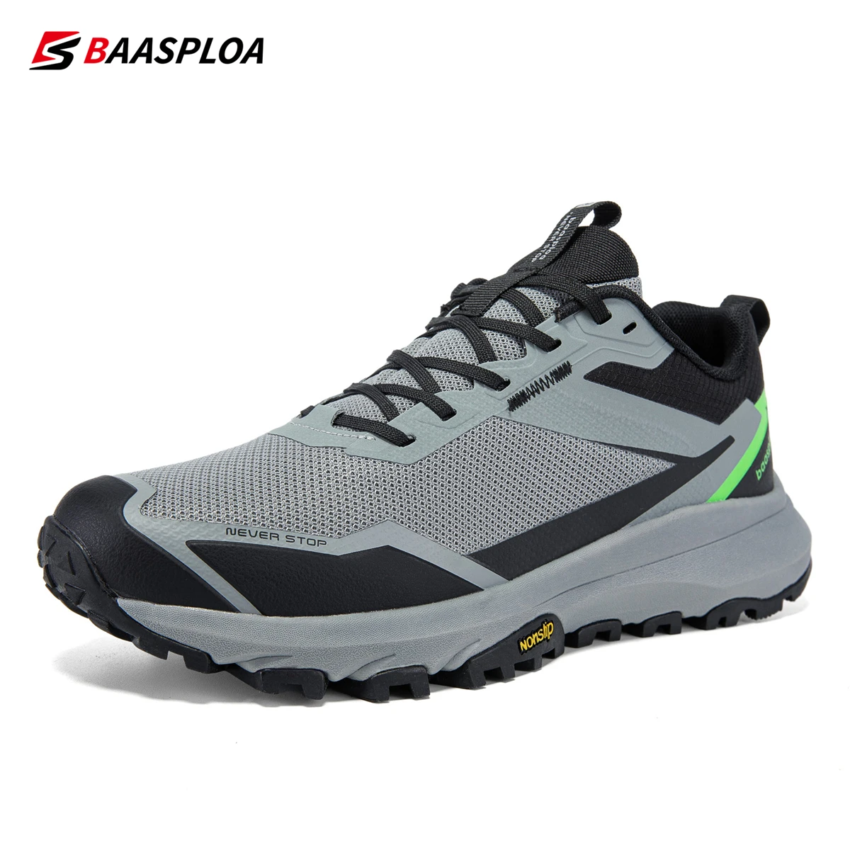 Bassploa sepatu Hiking pria, sneaker luar ruangan ringan untuk berjalan, nyaman Non-Slip luar ruangan