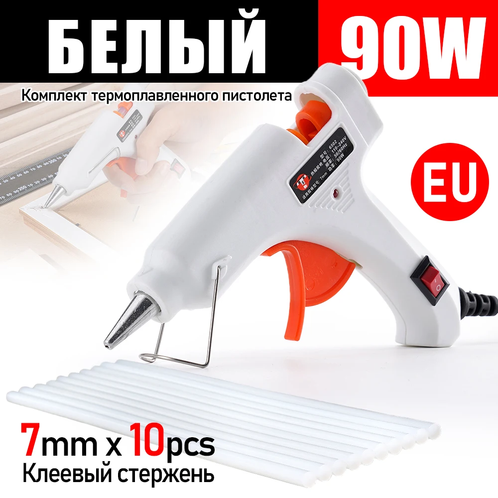 90W Hot Melt Glue Gun with Switch for 7mm Glue Stick Mini Indusrial Adhesive Hot Gun Electric Heat Temperature Gun Repair Tool