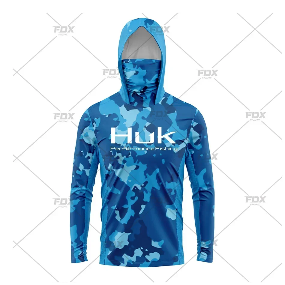 HUK Fishing Gear New Hoodie Fishing Apparel Summer Outdoor Long Sleeve Hooded T-Shirt UV Protection Breathable Angling Clothing