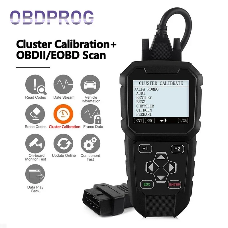 OBDPROG MT401 Cluster Correction Tool OBD2 Scanner Cluster Adjust Diagnose Cluster Reset Diagnostic Tools Cluster Calibration