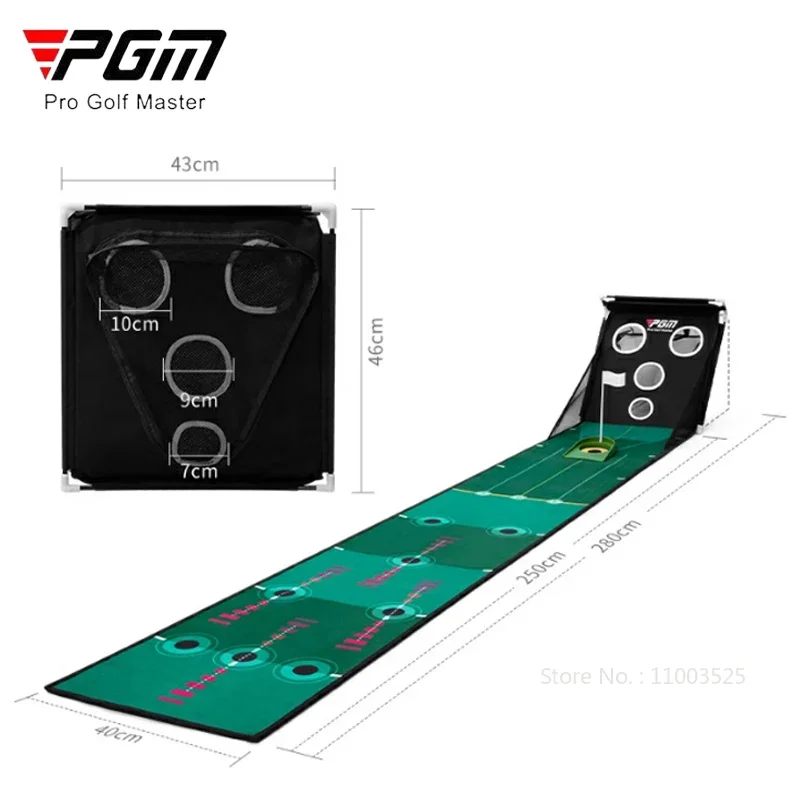 PGM Velvet Style Golf Cutting Trainer with Training Net Automatic Return Ball Putter Trainer Foldable Portable Golf Practice Mat