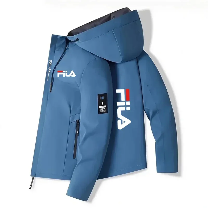 Men's Spring Autumn Fashion Casual Windproof Sun Protection Zipper Hooded Jacket High Quality Outdoor Sports Running Coat Jacket