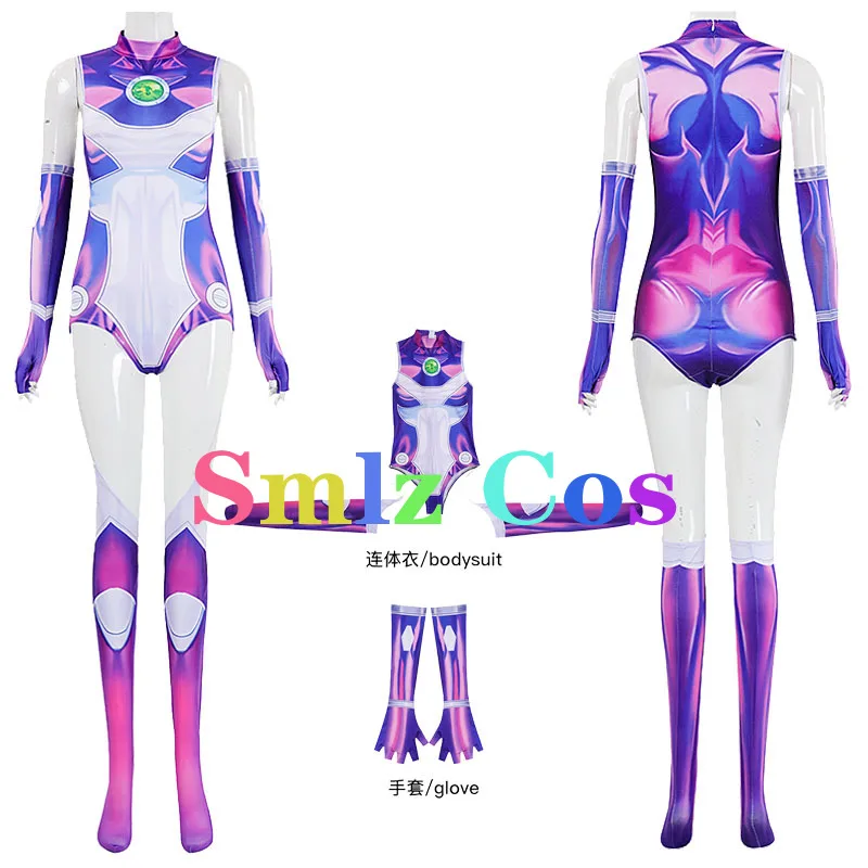 

Аниме Starfire косплей костюм принцесса Starfire комбинезоны перчатки комплект Хэллоуин вечерние Starfire игровые наряды для женщин