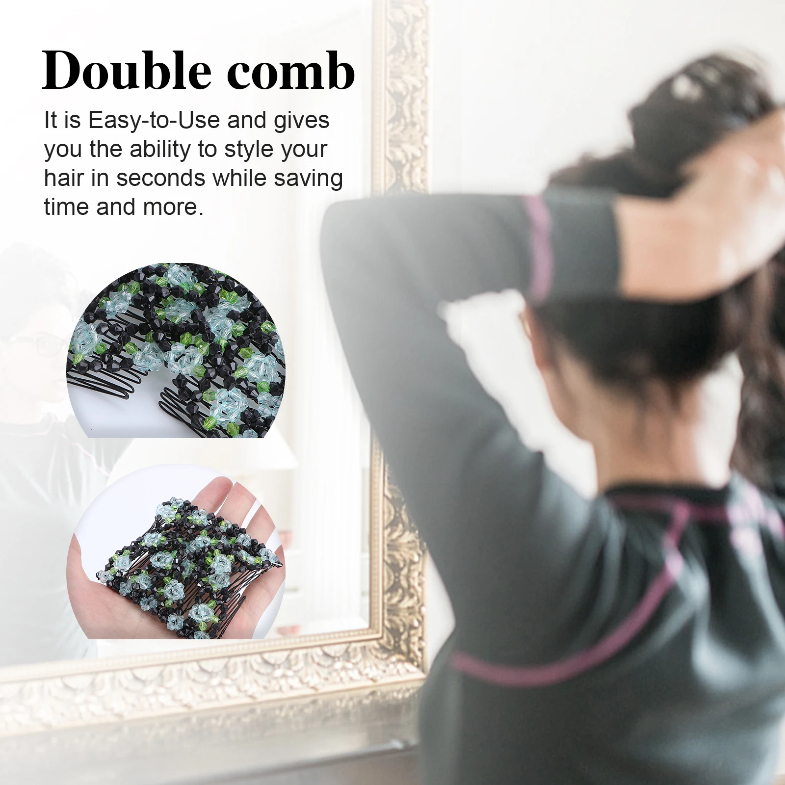 

Rose Flower Hair Comb Double Row Inserted Style for Women Girls Pink Strong Lightweight Easy to Use No Slip Hold All Day