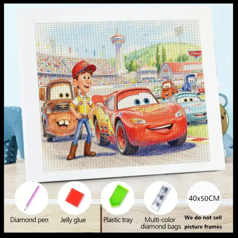 

1 шт. Disney Pixar Cars Movie 5D набор алмазной живописи, полная дрель DIY Lightning McQueen Mater & Friends Race Track Adventure Art,