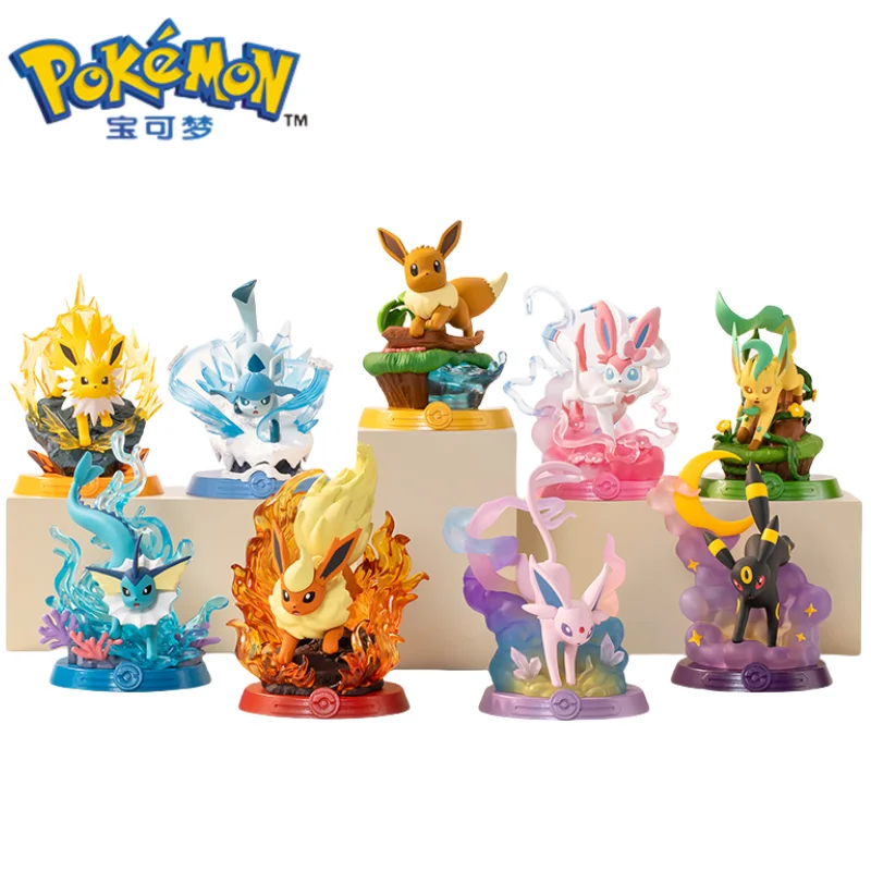 Oryginalna oryginalna figurka Pokemon Eevee Sylveon Vaporeon Umbreon Espeon Flareon 9Style Anime Collection Model Doll Toy Gift