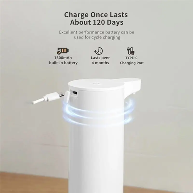 |Todayseller| Automatic Soap Dispensers Rechargeable Touchless Sensor Smart Foaming Hand Dispenser For Bathroom