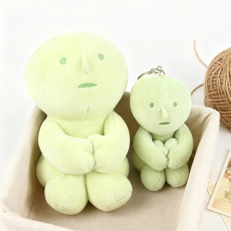 Pequeños juguetes de peluche verdes que abrazan las piernas, exquisito juguete de peluche, artículo decorativo de escritorio divertido, exquisito colgante para mochila, regalo para un amigo