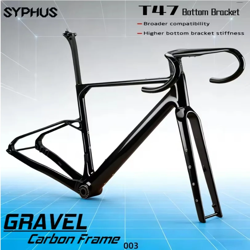 

Syphus 2026New Gravel Frame Carbon Bike Frame T47 Bottom Bracket 700C Carbon Road Bike Frameset Gravel Frame Gravel Bike