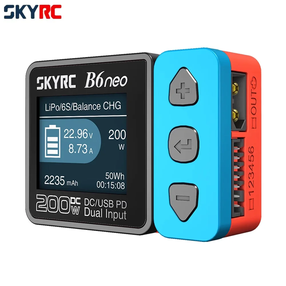 SkyRC Sky RC B6 Neo DC 200W/ PD 80W ładowarka/wyładowarka waga cyfrowa XT60/Port typu C dla 1-6S Lipo/LiFe/LiHV, NiMH