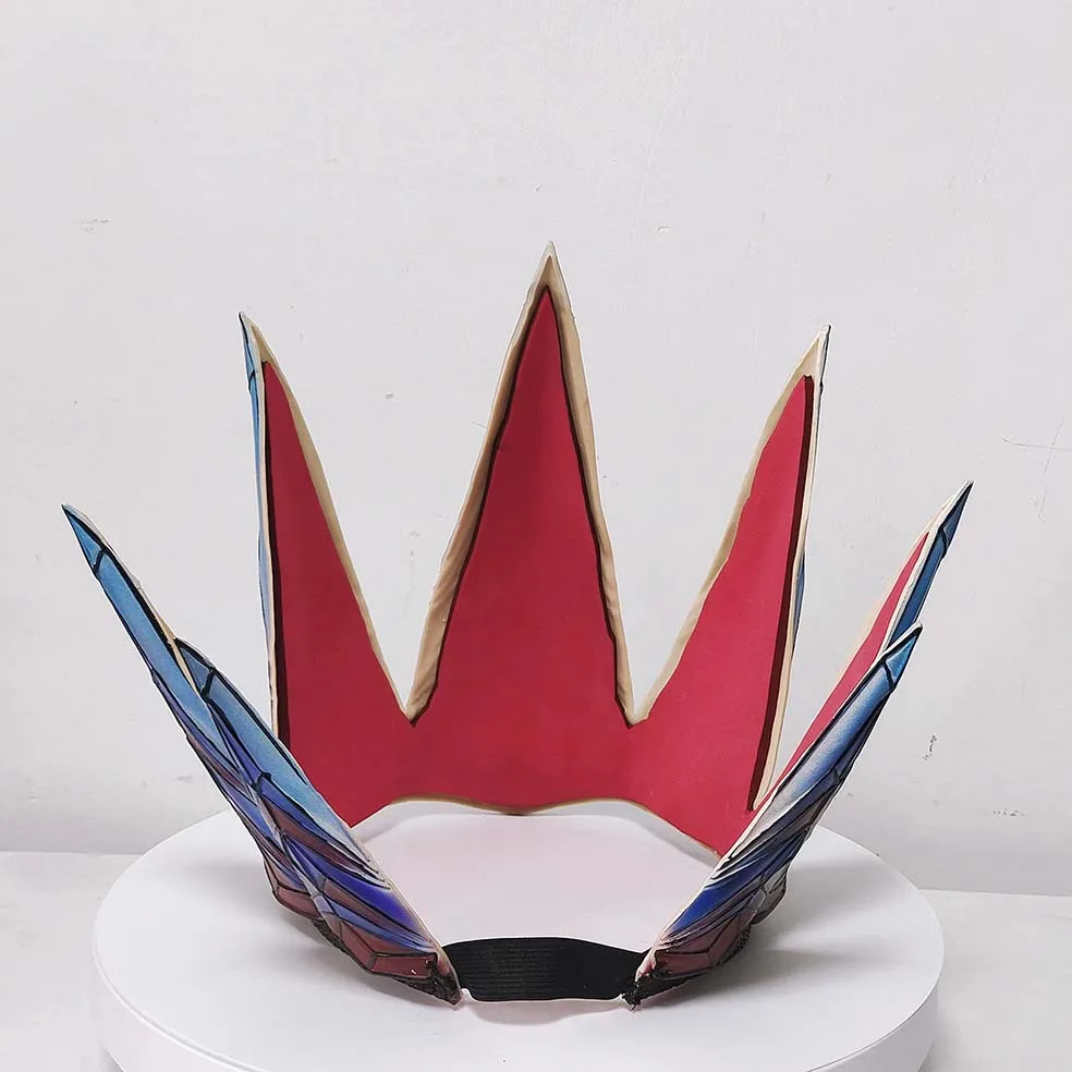 Cosplay Kristallkrone Kopfschmuck Blau-Rot Farbverlauf Latexkrone Halloween-Party Kostüm-Requisiten für Frauen – Detail 2