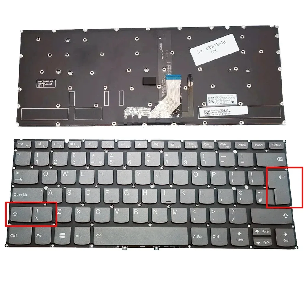 

Клавиатура для ноутбука с подсветкой (Великобритания) для Lenovo Ideapad Yoga 920-13 920-13IKB 920 13ISK