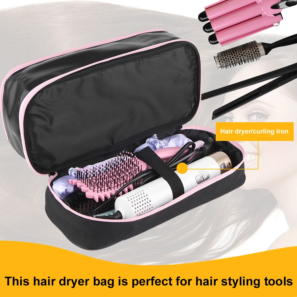 Hair Dryer Travel Carrying Case Hairdryer Styler Holder Bag Waterproof Hair Dryer Organizer Bag with Handle for Outdoor Travel