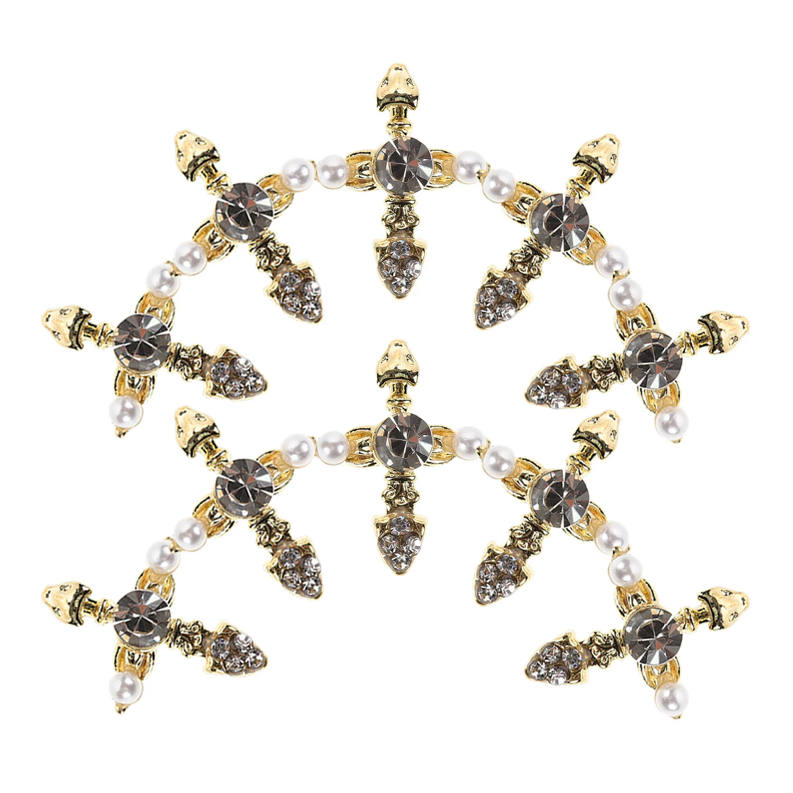 10 قطعة مثقاب الأظافر الصليب السحر لمستلزمات فن الأظافر سبائك معدنية ترصيع الزخرفية مانيكير DIY تصميم أداة الملحقات