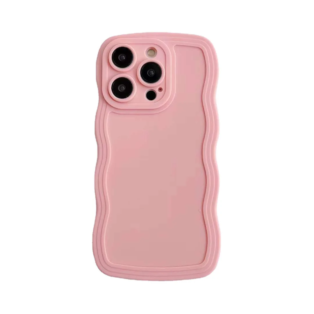 Simple Solid Wave Pattern Soft Shell Phone Case For iphone15 14 13 12 11 Pro Max X XR XSMAX 7 8 Plus TPU Case Cover new products