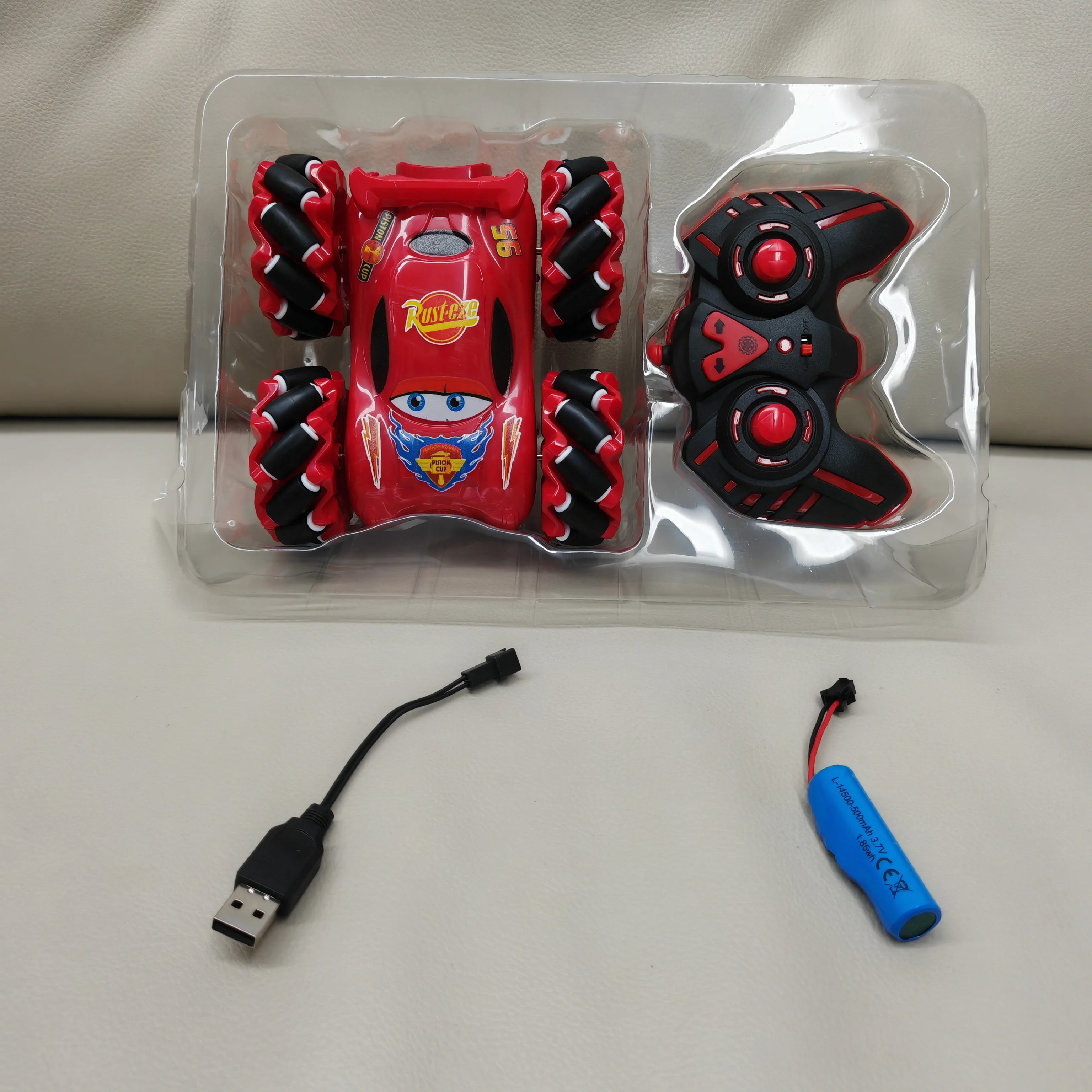 Disney Pixar Cars McQueen Remote Controlled Car Stunt Drift Car Rolling Double sided Off road Racing Electric Flip Car kids Toy