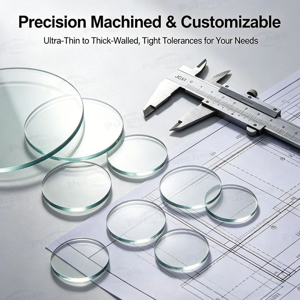 JGS1 Quarz-Rundplatte, UV-transparent, hochtemperaturbeständig, anpassbar für Laborzwecke, optischer Quarzwafer, Durchmesser 10mm-16mm – Detail 7