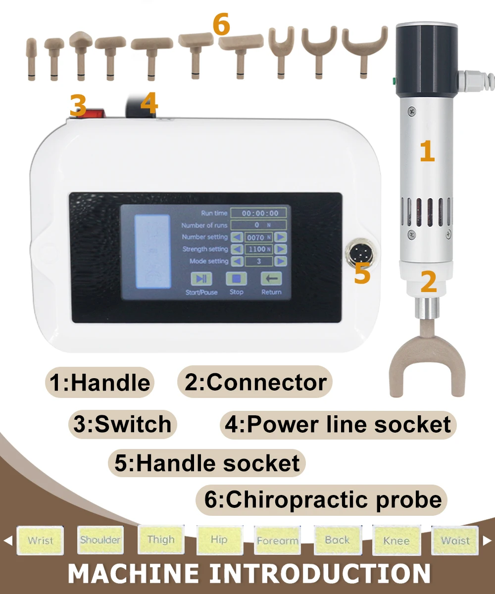 New 1800N Electric Chiropractic Tool Intensity Therapy Spine Correction Gun Body Massage Chiropractic Adjusting Instrument Home