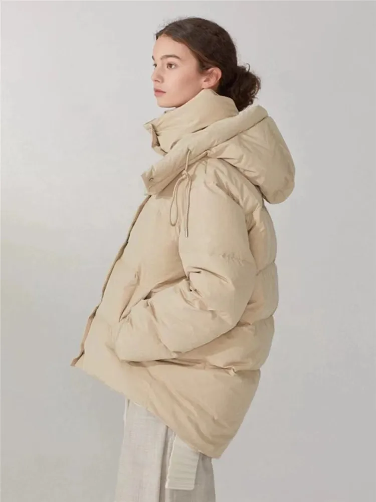 More Than 300g Duck Down Filling Coats Winter Bat Sleeved Bread Style Down Coats Female Thicker Warm Oversized Parkas wy292