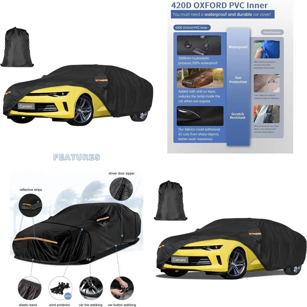 

Водонепроницаемый всепогодный чехол для автомобиля на заказ для моделей 2010-2025 годов, сверхпрочный уличный чехол для полной защиты экстерьера от УФ-излучения, солнца и дождя