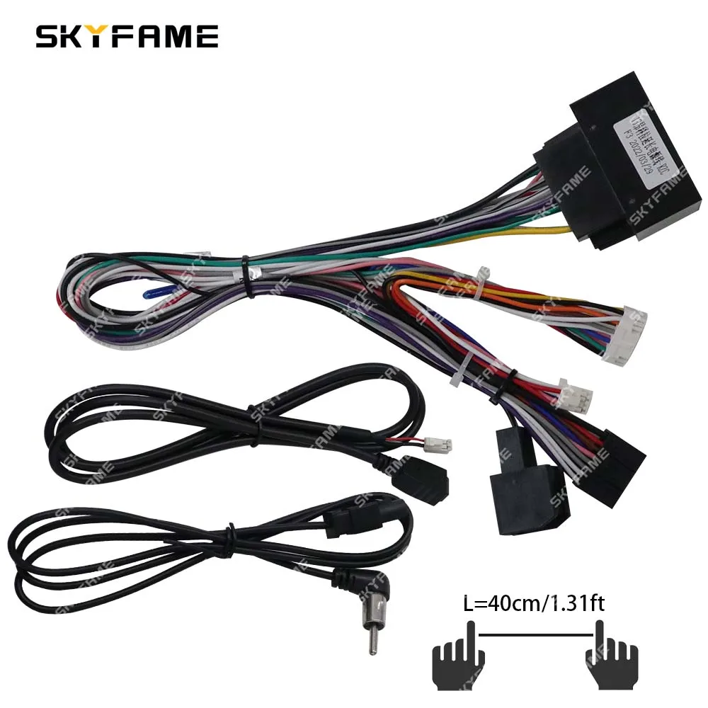 SKYFAME 자동차 16 핀 와이어링 하네스 어댑터, 디코딩 안드로이드 라디오 전원 케이블, 뷰익 앙코어 GL8 RZ-GM09 G-RZ-GM59