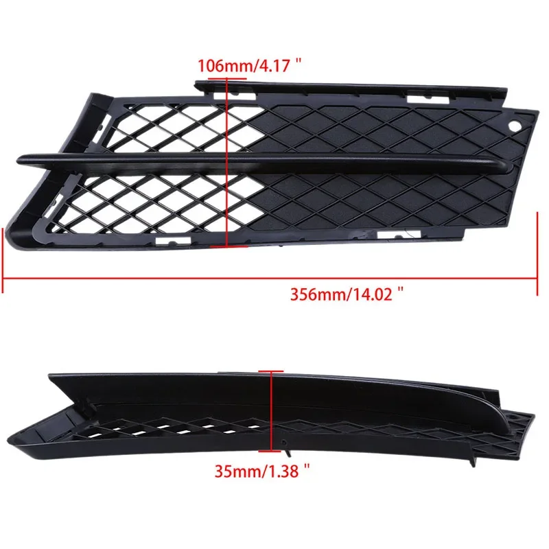 POSSBAY Car Front Bumper Lower Racing Grille Black Mesh Grill Vents for BMW 3-Series E90 Sedan 2005 2006 2007 2008 Pre-facelift