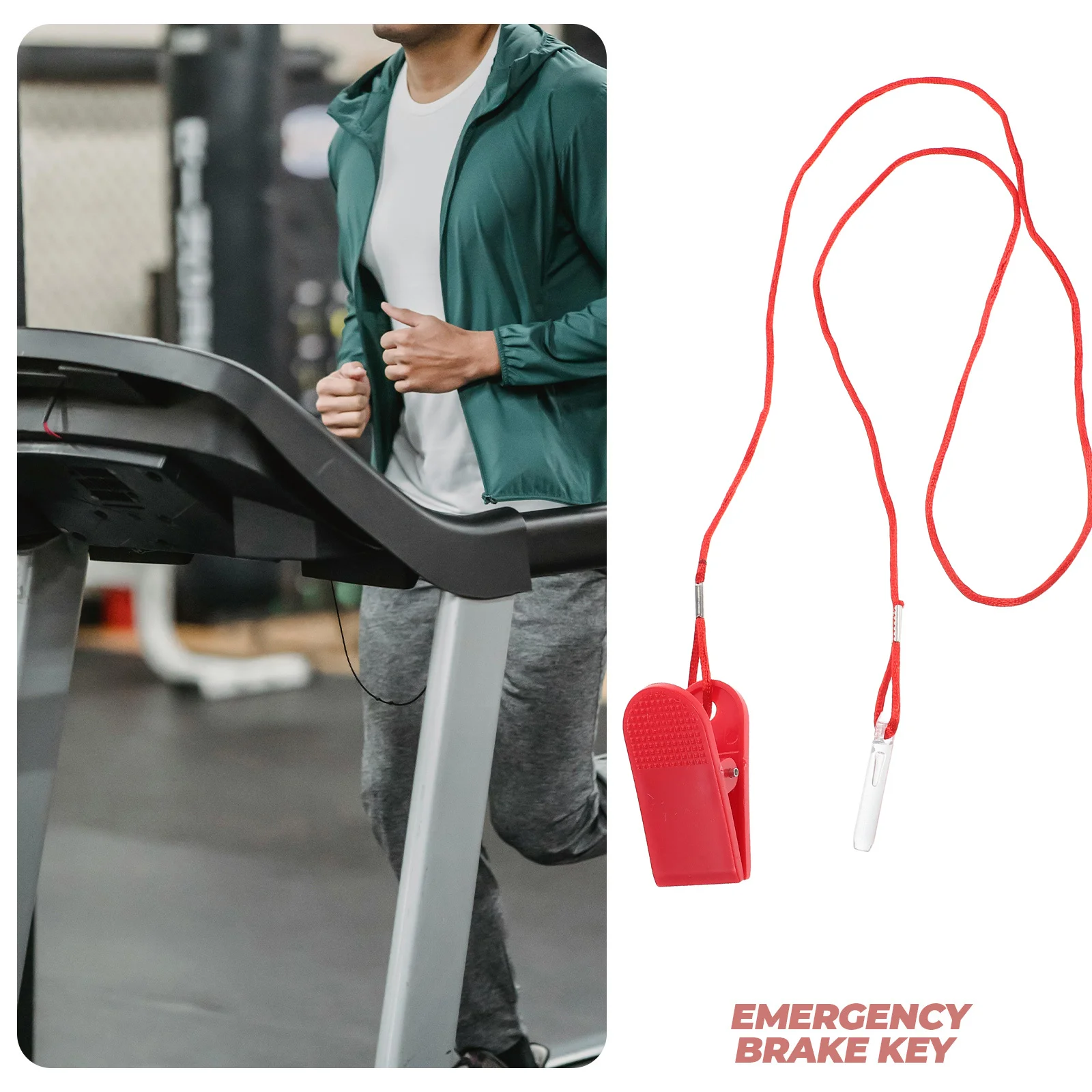 مفتاح إيقاف الطوارئ العالمي، قطع غيار مفتاح الأمان المغناطيسي الأحمر الساطع للاستخدام المنزلي التجاري واللياقة البدنية