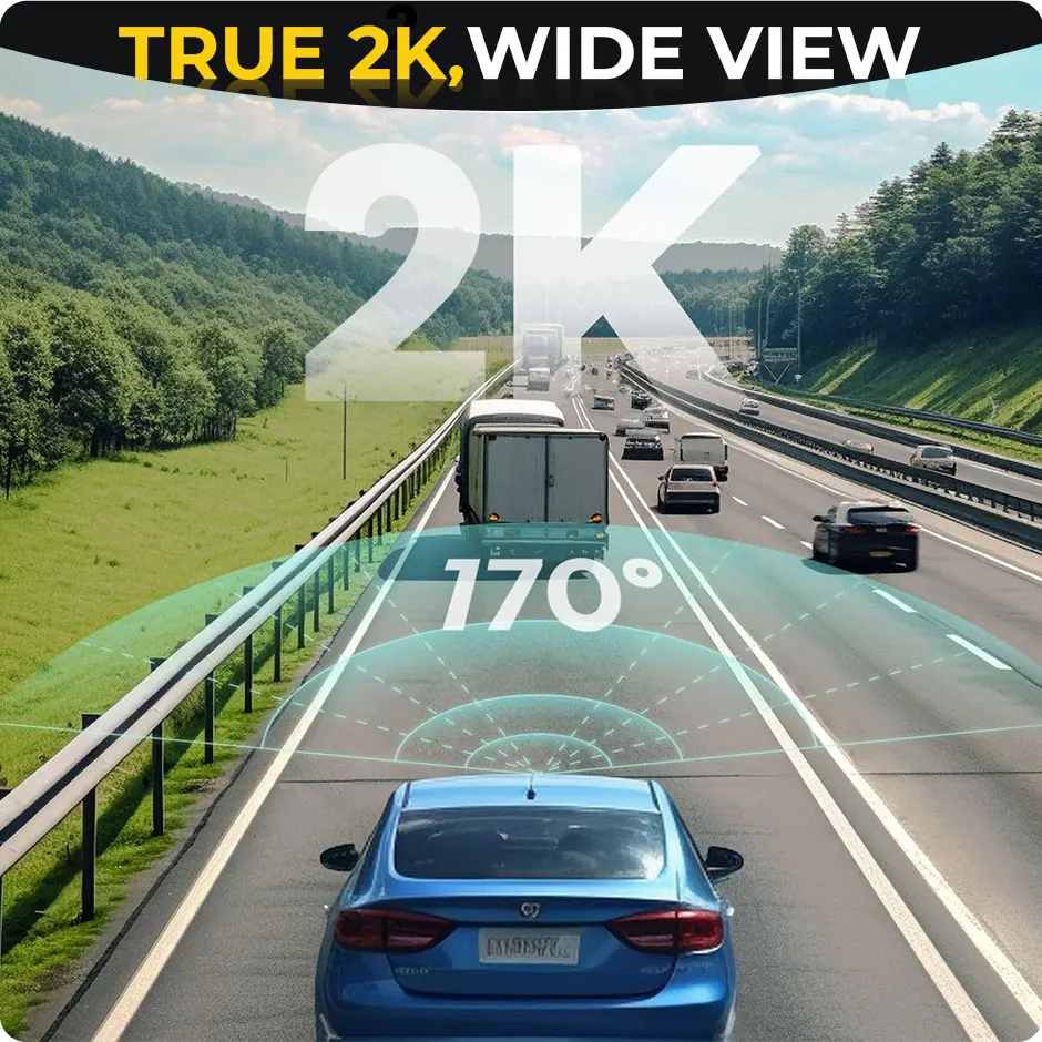 GreenYi 5G WiFi 2K Full HD Dash Cam جهاز تسجيل فيديو رقمي للسيارات القيادة مسجل فيديو 24H شاشة ركن السيارة للرؤية الليلية حلقة تسجيل لجميع السيارات