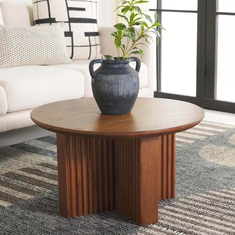 

Home Collection Natural Brown Round Top Coffee Table|