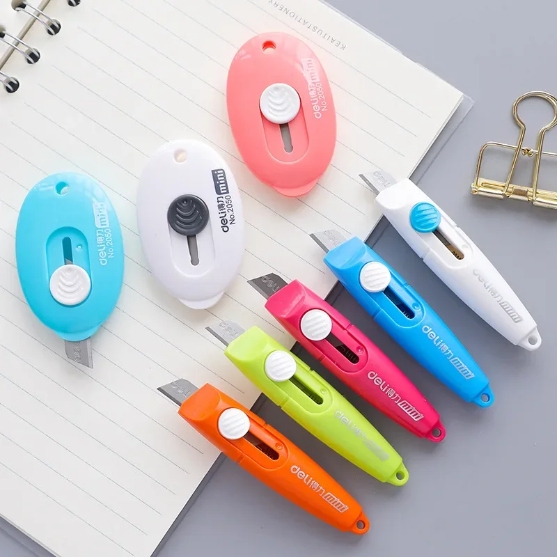 1Pcs Mini Retractable Utility Knife Box Cutter Letter Opener For Cutting Envelope Food Bags Plastic Bag Wrapping Tape