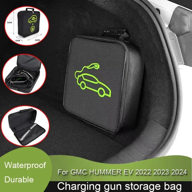 

EV Car Portable Charging Cable Storage Carry Bag Waterproof Retardant Trunk Storage Box For GMC HUMMER EV 2022 2023 2024 2025