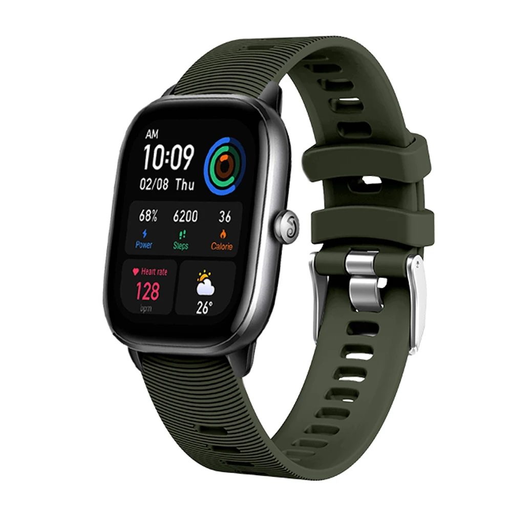 سوار ساعة بمحكم مخطط للرجال ، سوار ساعة رسمي لـ Amazfit GTS 2 صغير ، أسود وأخضر ، للمشي لمسافات طويلة في الهواء الطلق ، 20