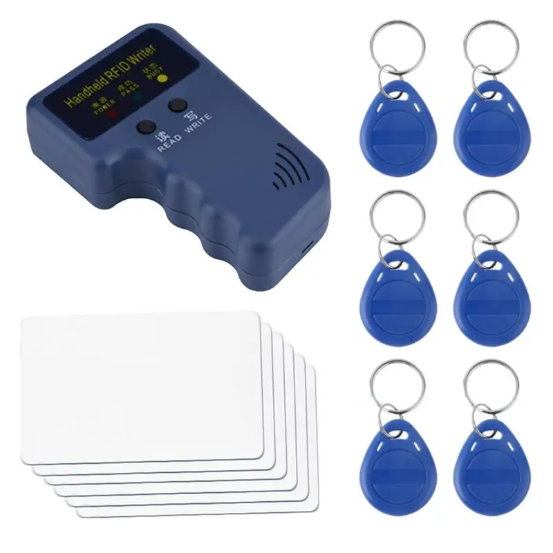 RFID Reader Writer ID Handheld Card Copier Card Duplicator Home Appliances 125KHz ID Scanners With 6Writable Tags For Parking