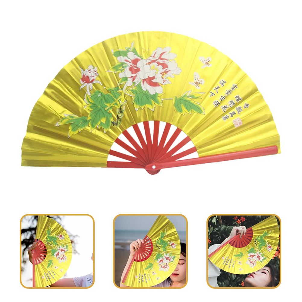

Folding Fans Tai Chi Kung Fu Decorative Holiday Dancing Party Portable Performance Large Chinese Style ABS Polyester Material