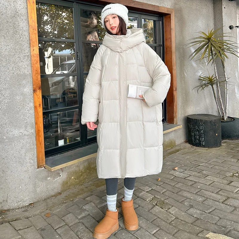 

Зимняя теплая женская пуховая хлопковая куртка средней длины, парки выше колена, новое свободное стеганое пальто, утепленная верхняя одежда, модные топы
