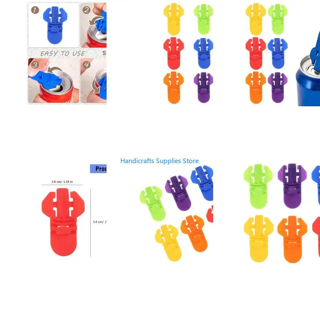 R1WA 6 Pack Beverage Can Openers Can Openers Set Rings Pull Can Opener Tool Portable Beer Can Opener Plastic Texture for Can