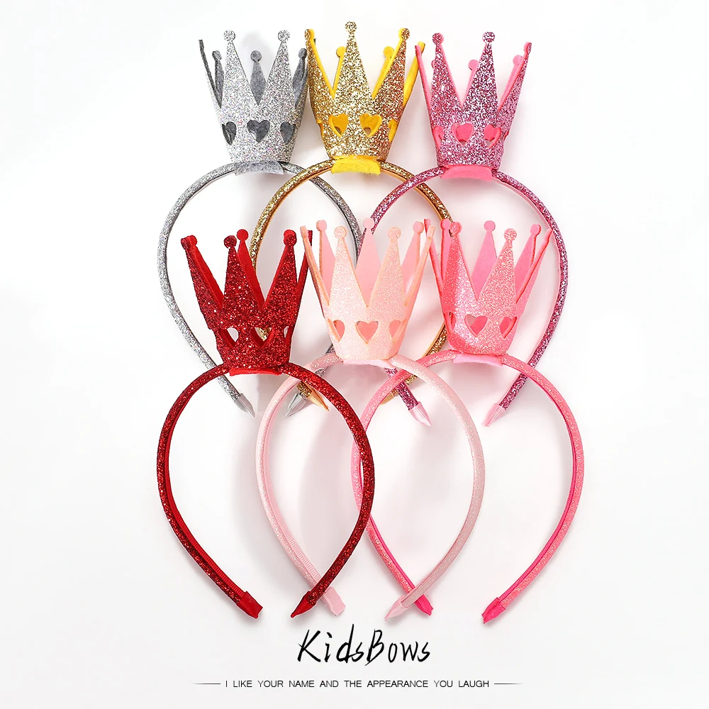 

1Piece Kids Glitter Hoop Shiny Tiaras 3D Crown Hairbands for Girls Sparkling Festival Princess Headwear Hair Accessories Gifts