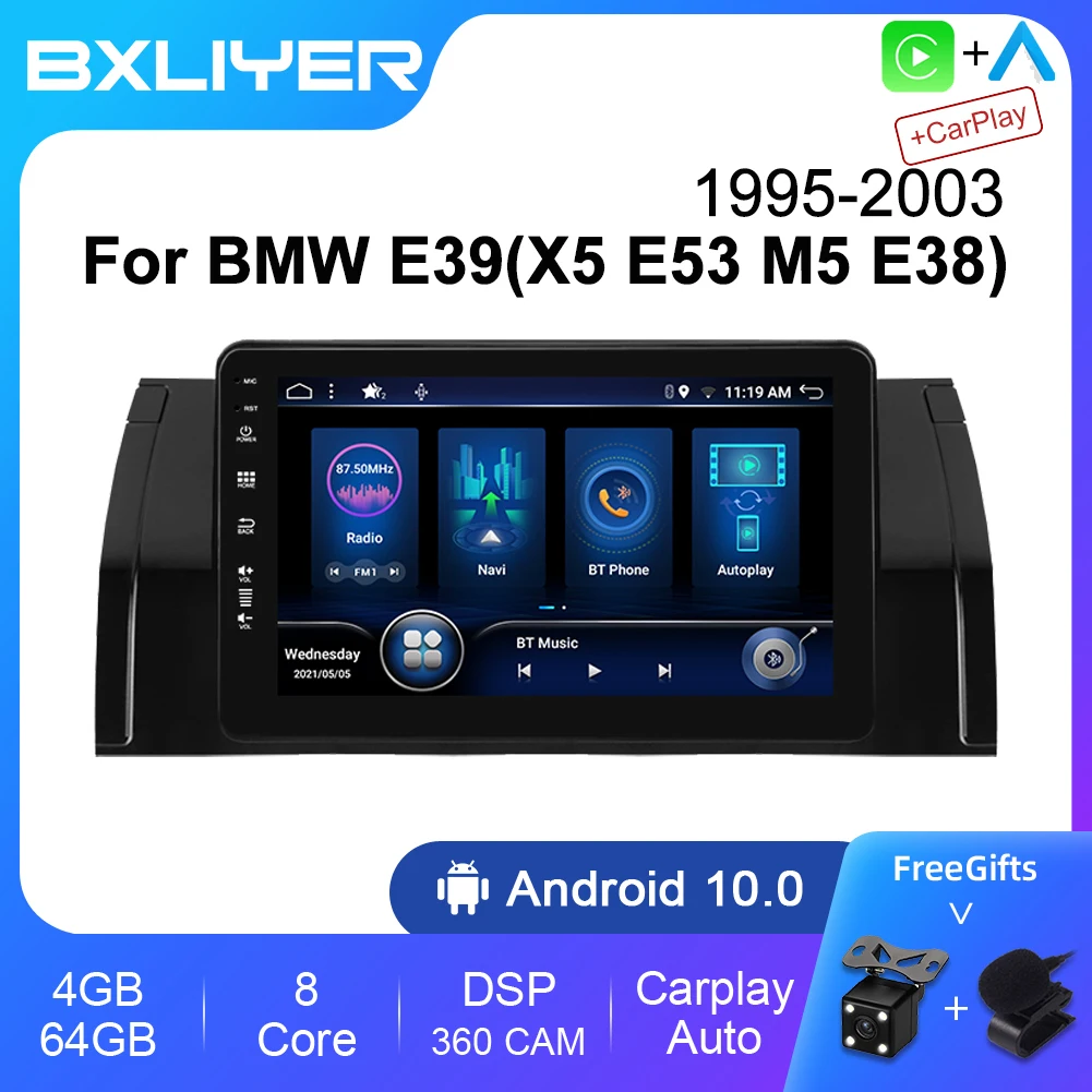 Android 12 Auto Radio For BMW 5 E39 1995-2003 E53 X5 M5 Car Multimedia Video Player 2Din GPS Navigation Carplay DSP Stereo Radio