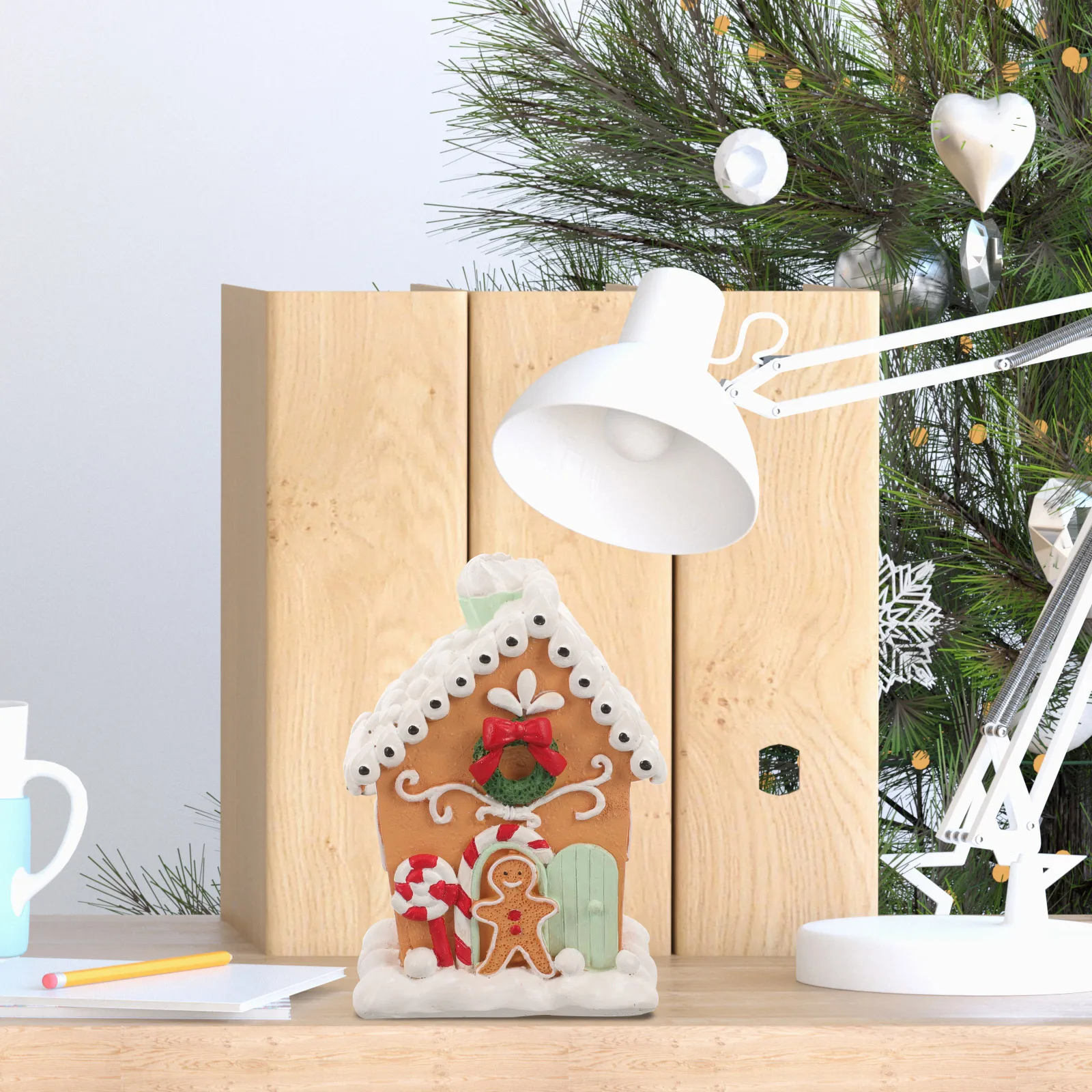 

Mini Christmas House Resin Christmas Village House Ornaments for Home Office Table Decor Festive Candy Village Houses