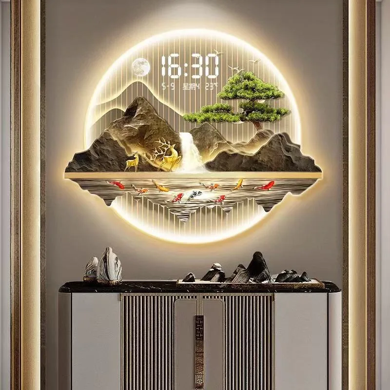 Advanced sense of fine carving digital  electronics, decorative paintings, living room entrance entrance welcome pine paintings