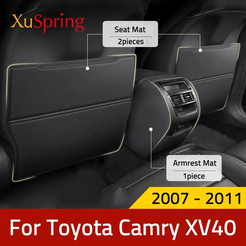 

Car Cushion Armrest Rear Seat Kick Mat For Toyota Camry Daihatsu Altis Aurion XV40 2007-2011 Anti-kick Pad Cover Case Sticker