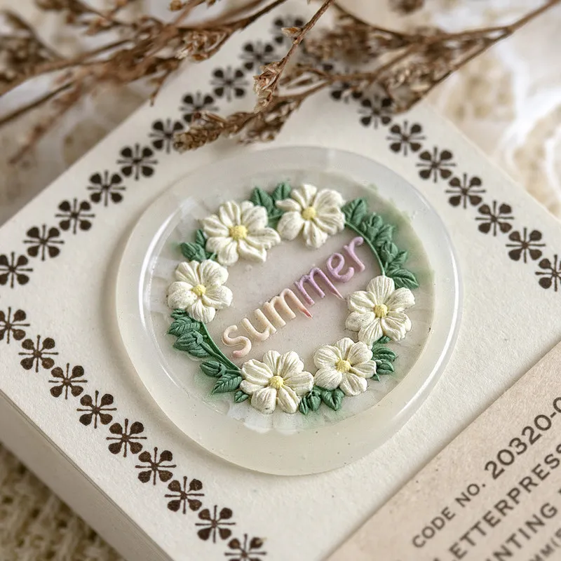 new-original-3d-wax-seal-stamp-laser-engraved-wreath-summer-brass-embossed-sealing-wax-head-for-diy-craft-card-letter-decor