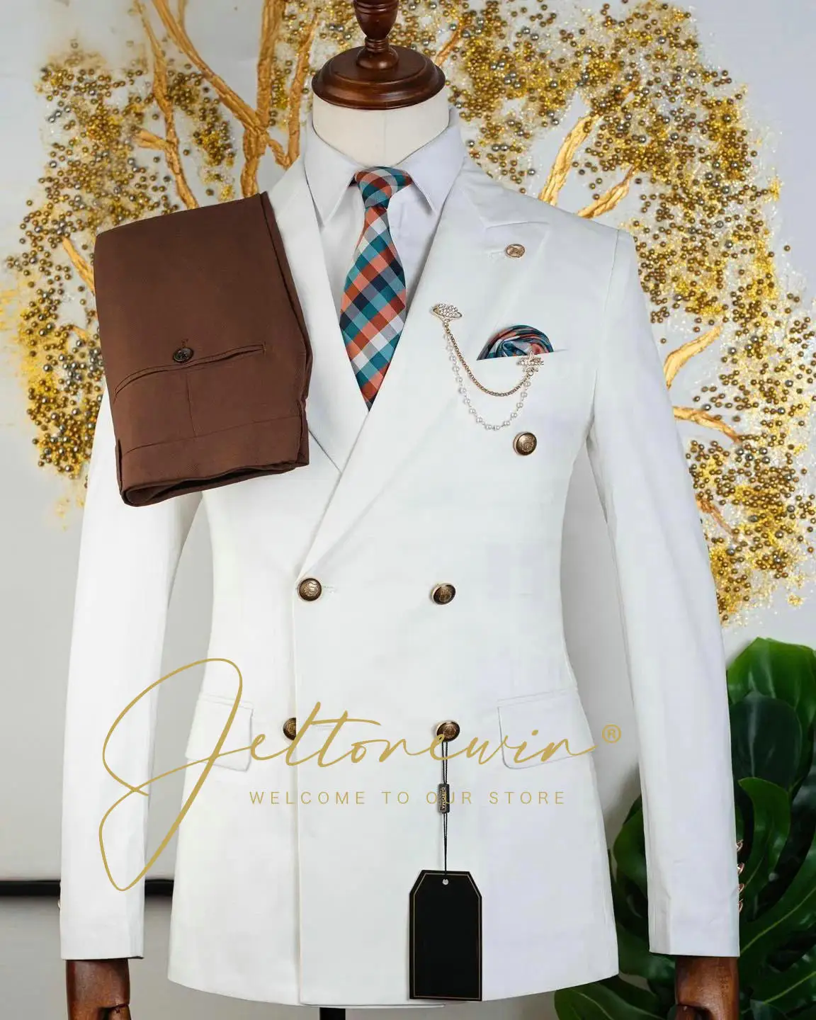 

Модные костюмы для мужчин, приталенный свадебный смокинг для жениха, двубортный пиджак, торжественное вечернее платье для выпускного вечера, комплект из 2 предметов